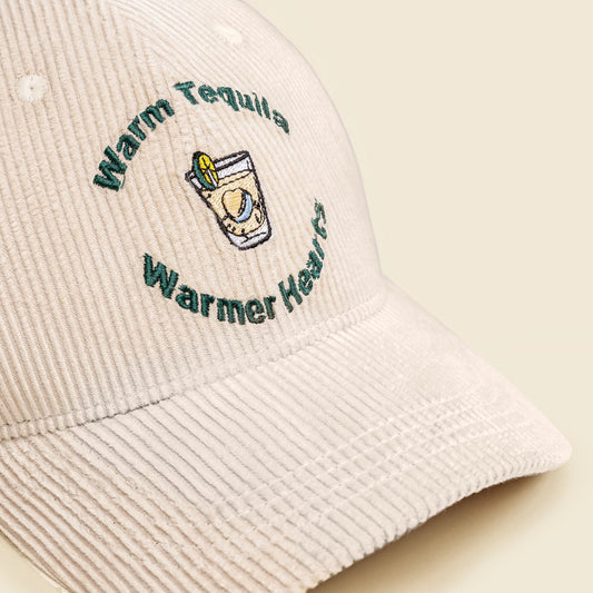 "Night faded, but the love didn’t" corduroy cap