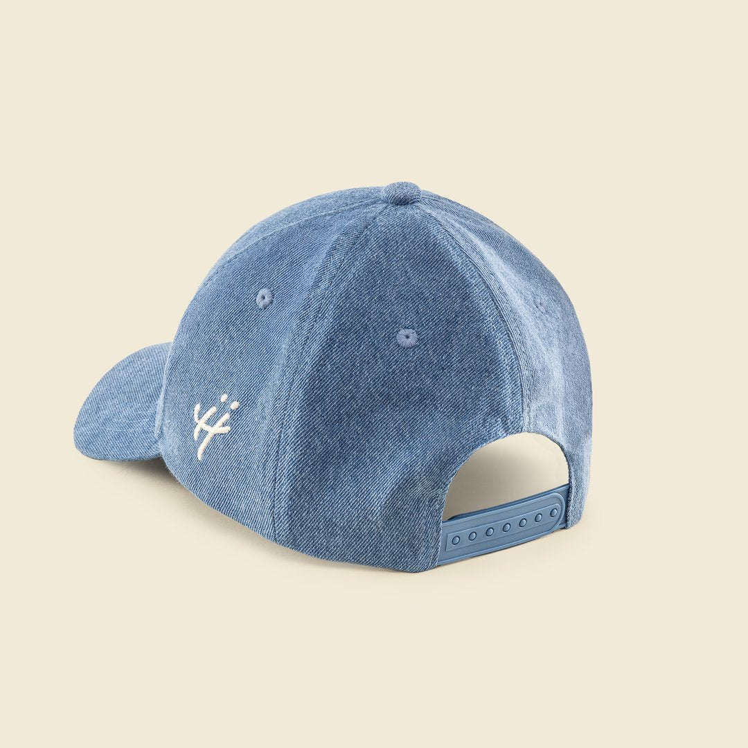 "Grateful for every hand that helped" denim cap