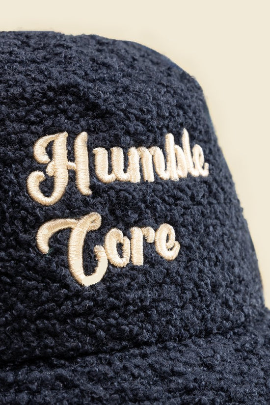 "Built strong core by bowing down" hat