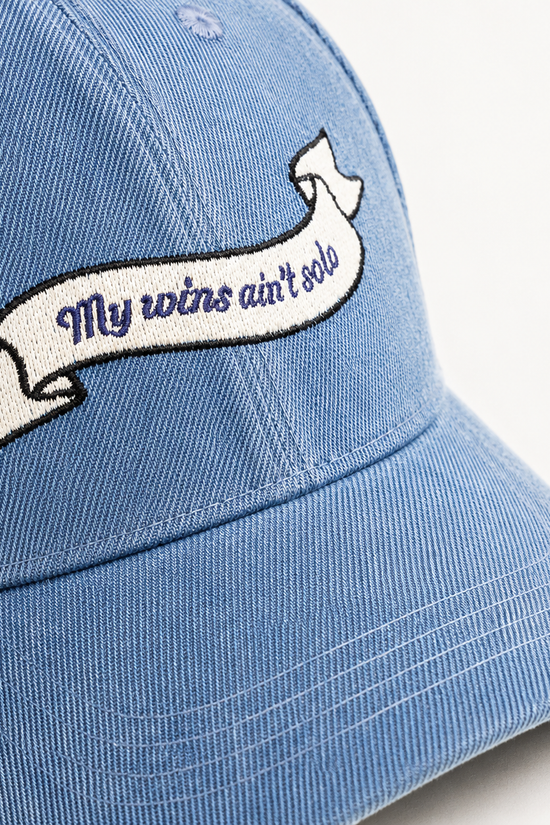 "Grateful for every hand that helped" denim cap