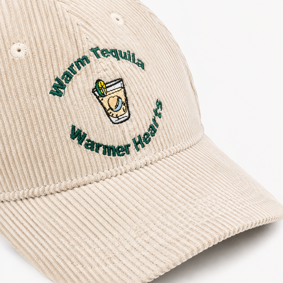 "Night faded, but the love didn’t" corduroy cap