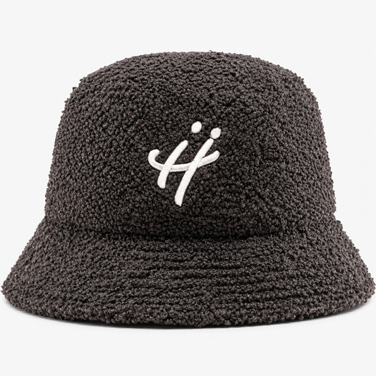 "The signature H" black bucket hat
